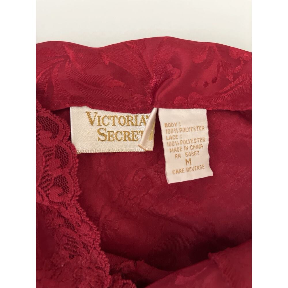 Victorias Secret Camisole Medium Gold Label Red Lace Vintage Coquette Romantic - Picture 2 of 7